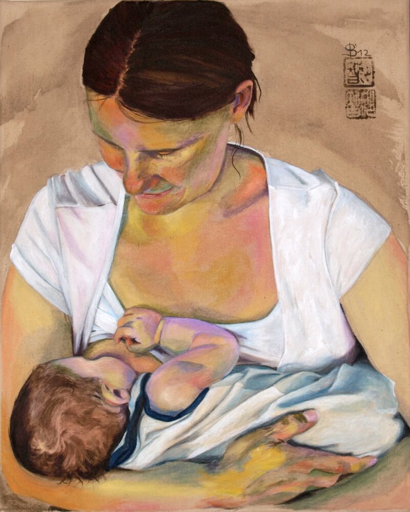 Stillende Mutter gemalt von Stephanie Bahrke